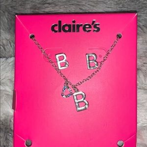 B earrings, and necklace